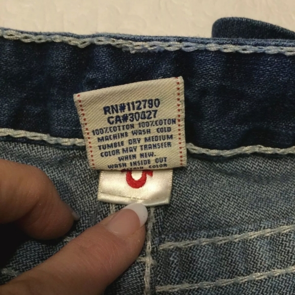 True Religion women's jeans JOEY BIG T sz 29 RN#112790  Flare **NICE* - Picture 4 of 7